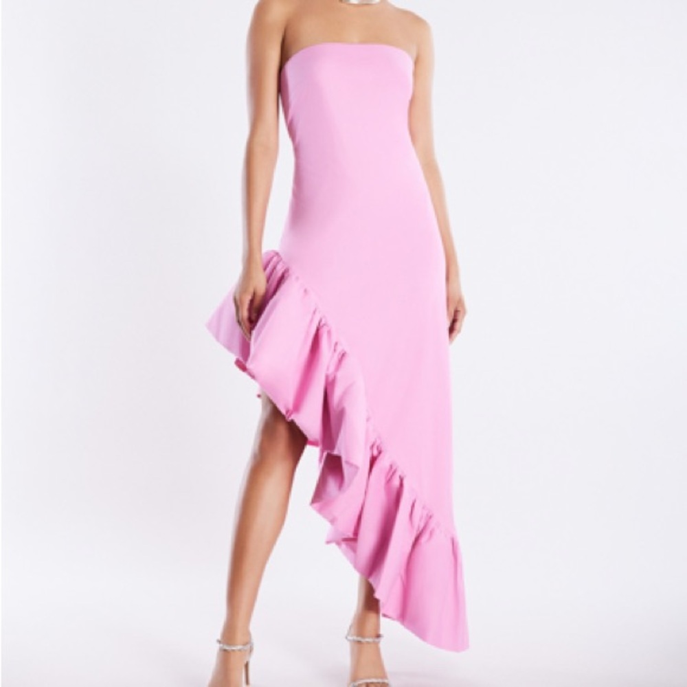 BCBG Alba Strapless Dress FUCHSIA PINK